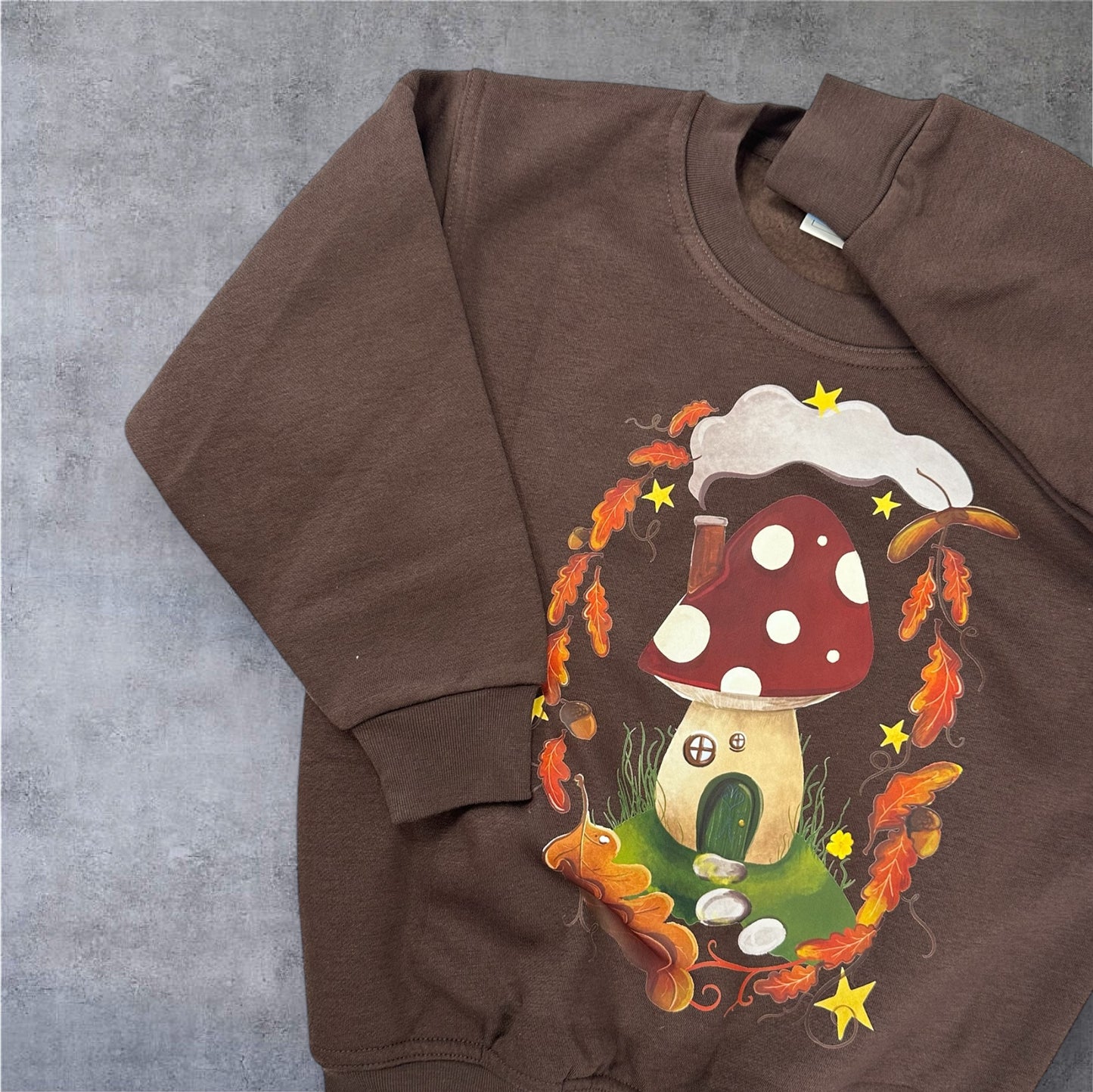 7-8 years brown fairy house sweatshirt