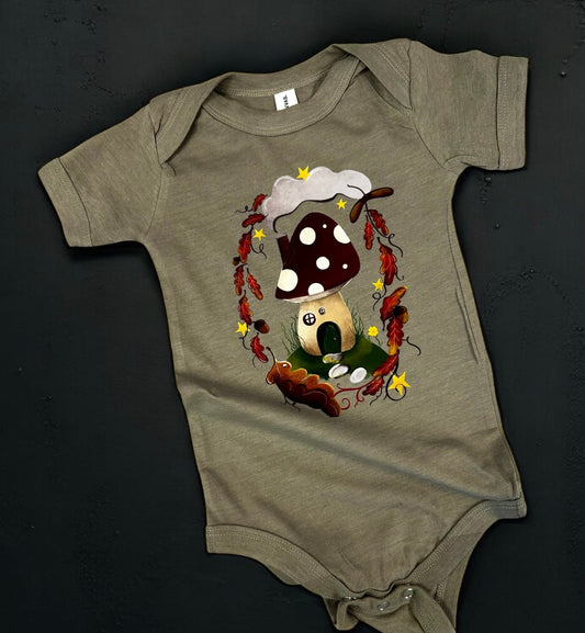 12-18 month khaki fairy house bodysuit