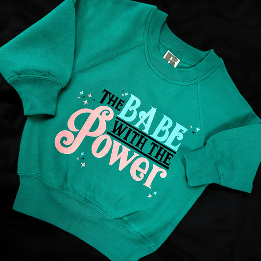 1-2 years bright teal babe sweatshirt