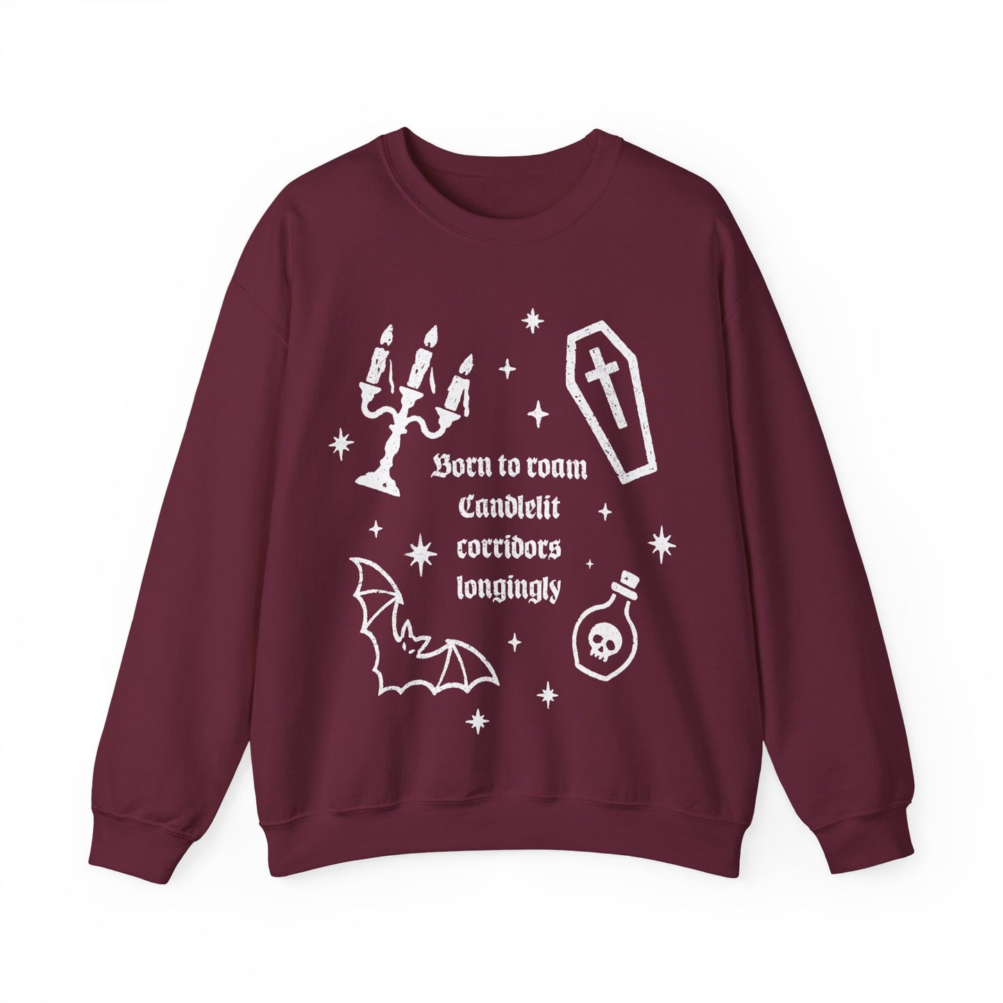 Born to Roam Candlelit Corridors Cozy Crewneck Sweatshirt