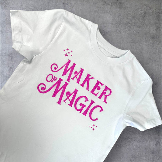 7-8 years Maker of Magic Pink Glitter T-shirt