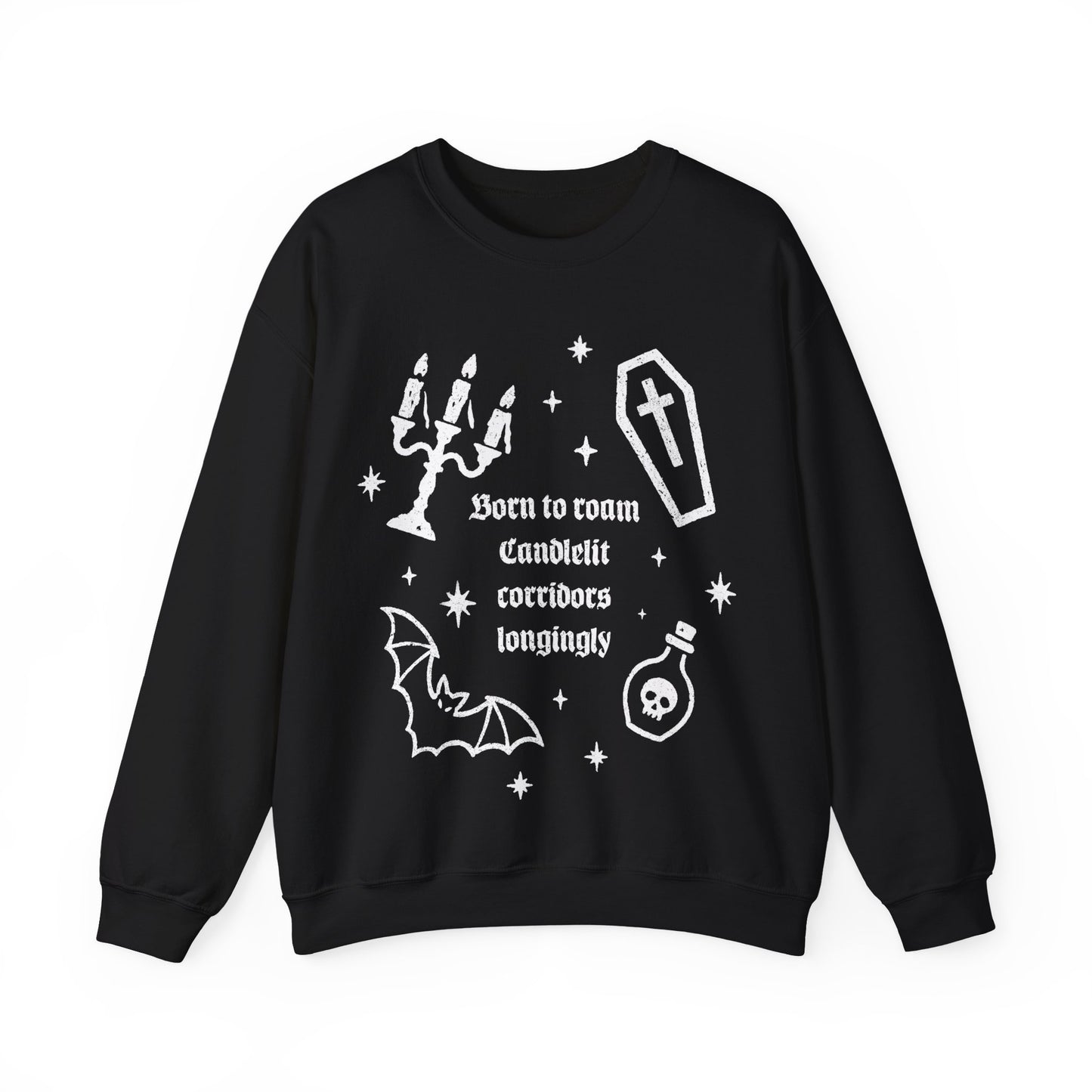 Born to Roam Candlelit Corridors Cozy Crewneck Sweatshirt