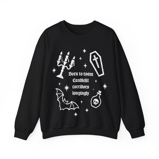 Born to Roam Candlelit Corridors Cozy Crewneck Sweatshirt