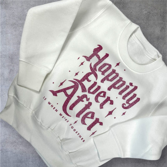 1-2 years pink glitter happily ever after sweatshirt