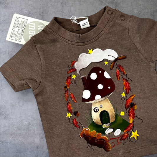 0-3 months mocha Fairy House tee