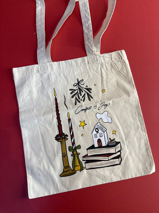 Comfort and joy tote bag