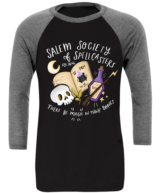 Salem Society of Spellcasters | Adult Baseball Tee